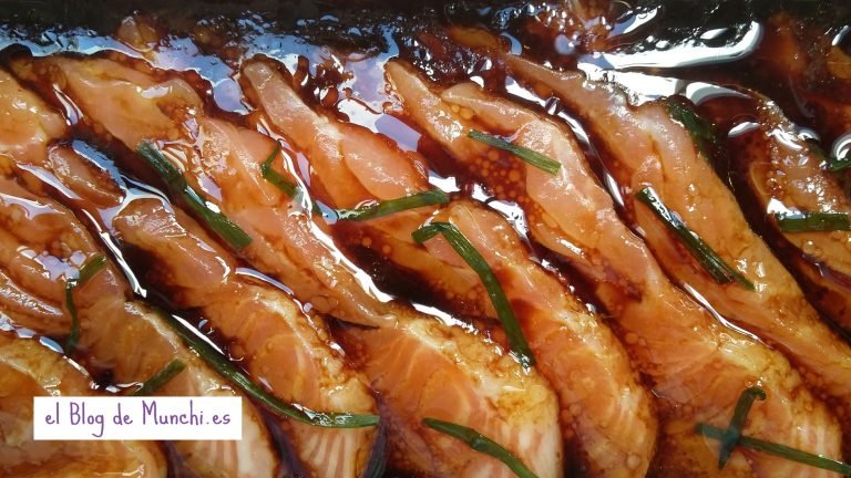 Sashimi tibio de salmón